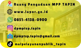 Kontak ruang pengaduan MPP Tapin